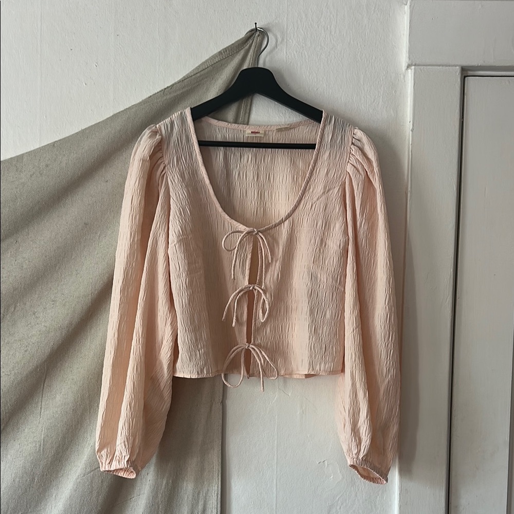 Levi’s Pale Pink Tie-Front Blouse